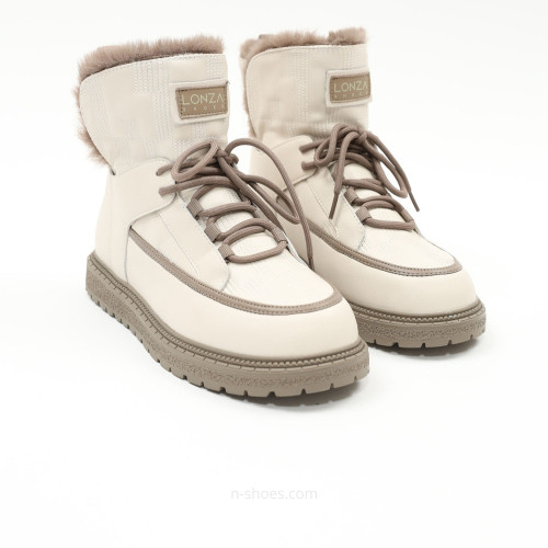 Women's white winter boots ugg ALLSY Lonza 190585 189841 lf80027-1 milk kogo grey 5687 made of genuine leather and wool Women's white winter boots ugg ALLSY Lonza 190585 189841 lf80027-1 milk kogo grey 5687 made of genuine leather and wool