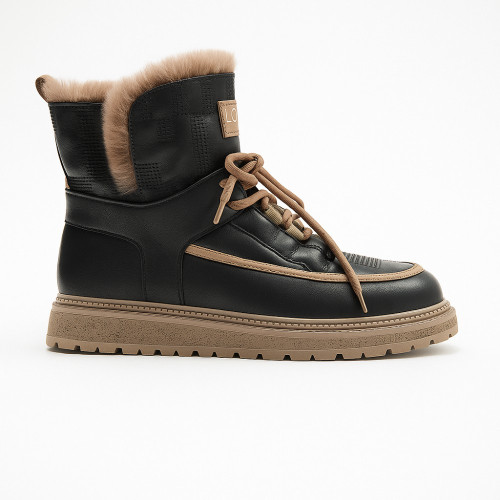 Women's black winter boots ugg ALLSY Lonza 190584 189837 lf80027-2 bleck kogo brawn mex 5688 made of genuine leather and wool Women's black winter boots ugg ALLSY Lonza 190584 189837 lf80027-2 bleck kogo brawn mex 5688 made of genuine leather and wool