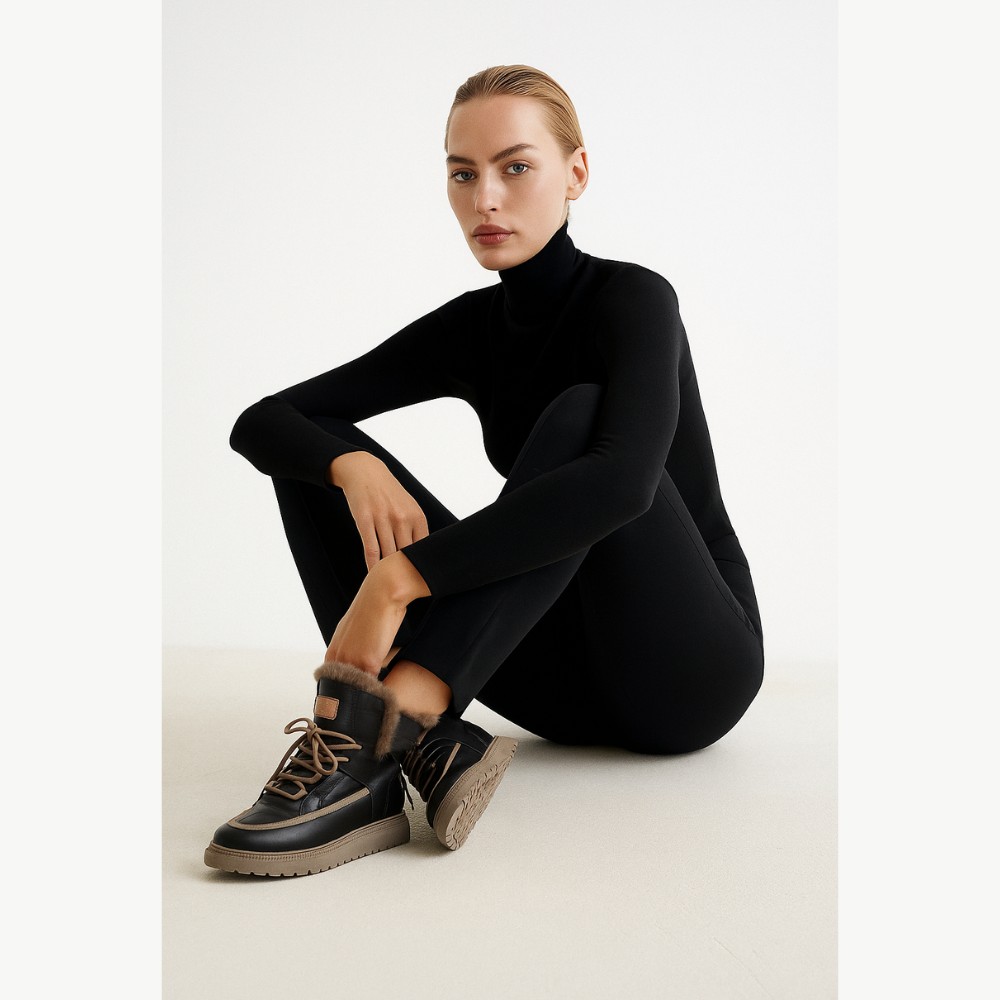 Жіночі чорні зимові черевики угги ALLSY Lonza ALLSY Lonza 190584 189837 модель 5688