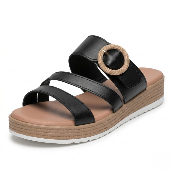 Elegant Black Leather Sandals Lasocki WFA2719-2Z 5695