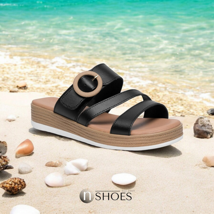 Elegant Black Leather Sandals Lasocki WFA2719-2Z 5695