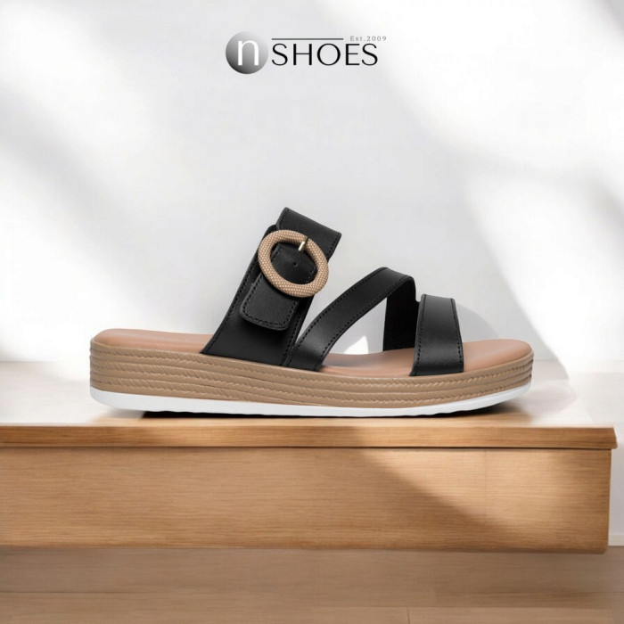 Elegant Black Leather Sandals Lasocki WFA2719-2Z 5695