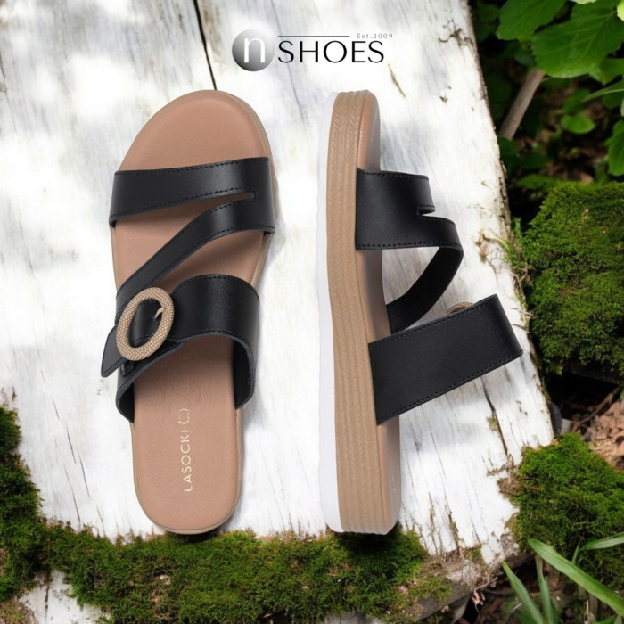 Elegant Black Leather Sandals Lasocki WFA2719-2Z 5695