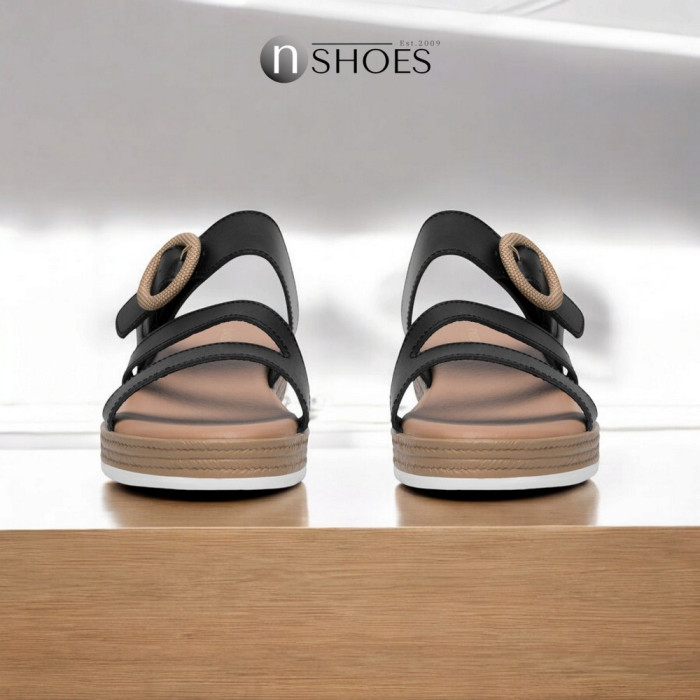 Elegant Black Leather Sandals Lasocki WFA2719-2Z 5695