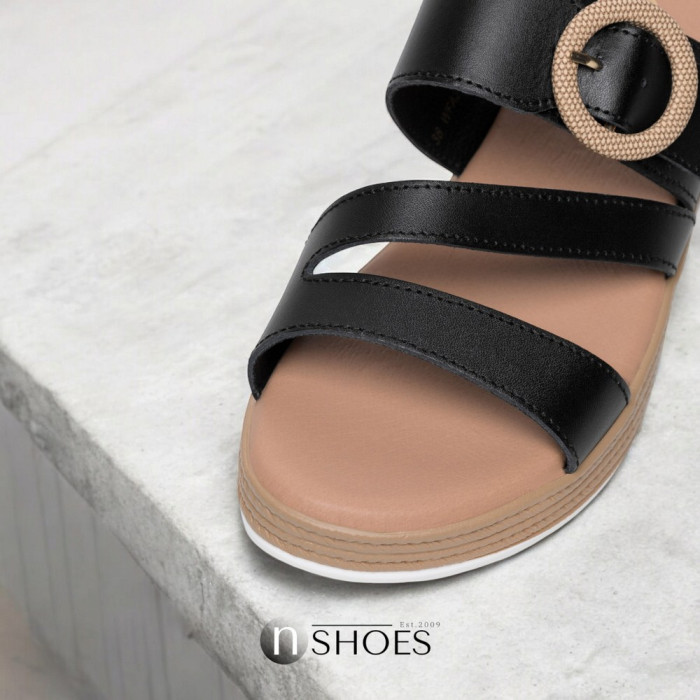 Elegant Black Leather Sandals Lasocki WFA2719-2Z 5695