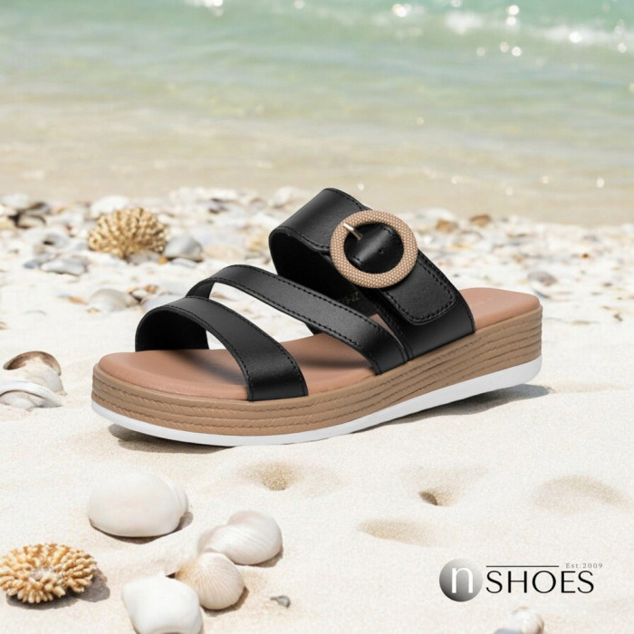 Elegant Black Leather Sandals Lasocki WFA2719-2Z 5695