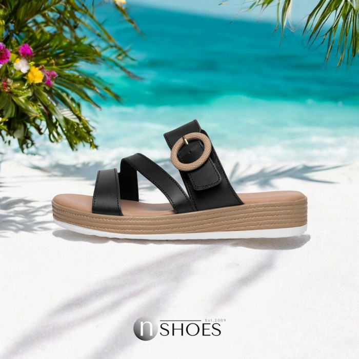Elegant Black Leather Sandals Lasocki WFA2719-2Z 5695