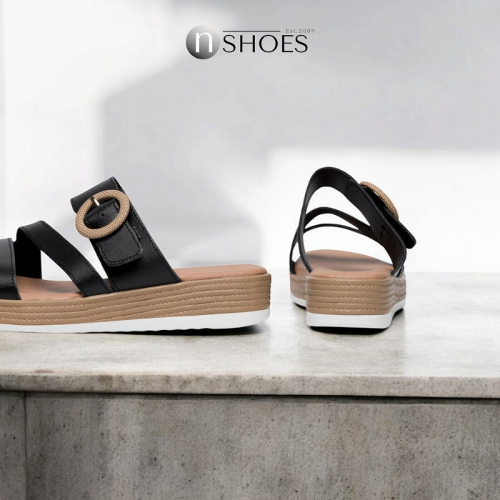 Elegant Black Leather Sandals Lasocki WFA2719-2Z 5695