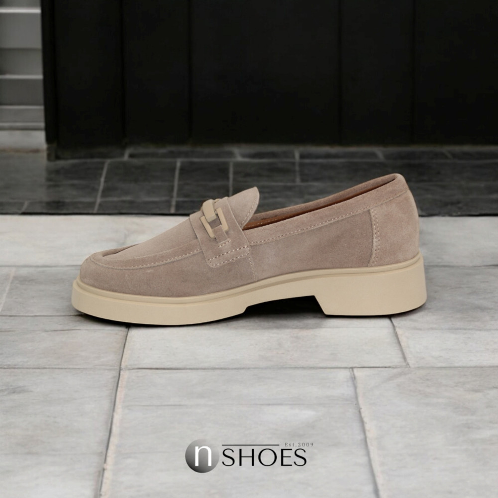 Жіночі бежеві замшеві лофери Fabiani Best But 1352 bez taupe welur 5708