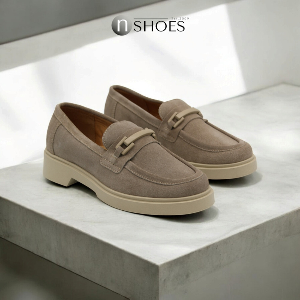 Жіночі бежеві замшеві лофери Fabiani Best But 1352 bez taupe welur 5708