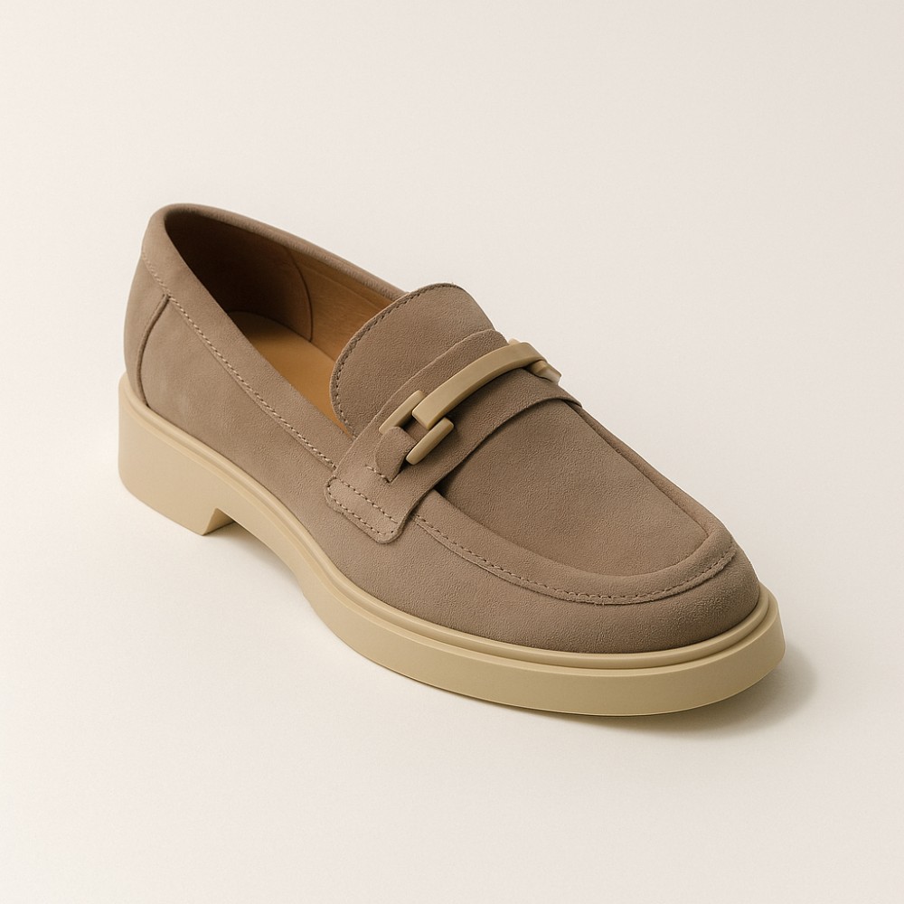 Жіночі бежеві замшеві лофери Fabiani Best But 1352 bez taupe welur 5708