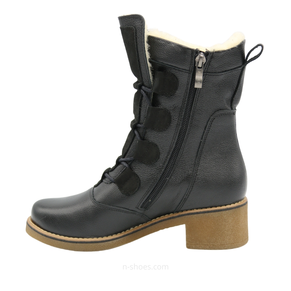 Женские черные зимние ботинки на каблуке Fabiani Best But 317 czarny 5709