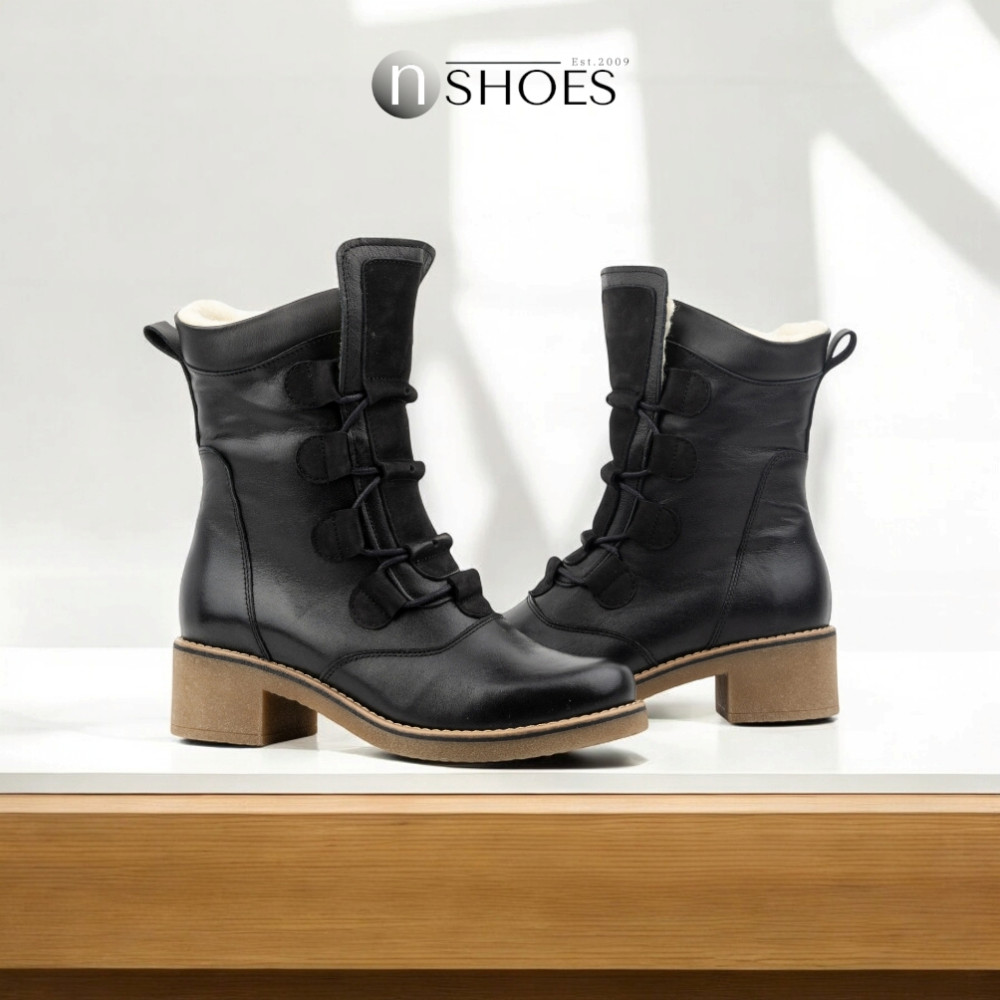 Женские черные зимние ботинки на каблуке Fabiani Best But 317 czarny 5709