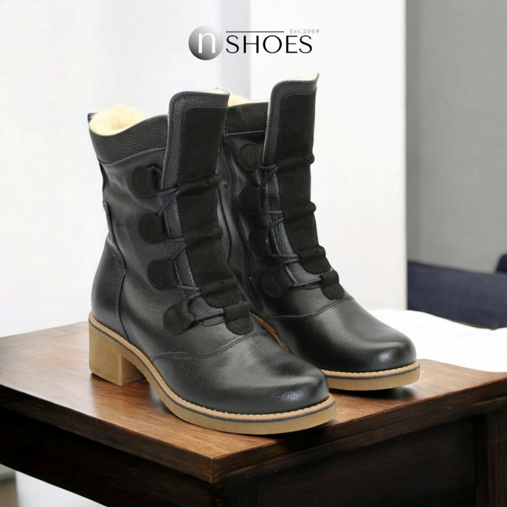 Женские черные зимние ботинки на каблуке Fabiani Best But 317 czarny 5709