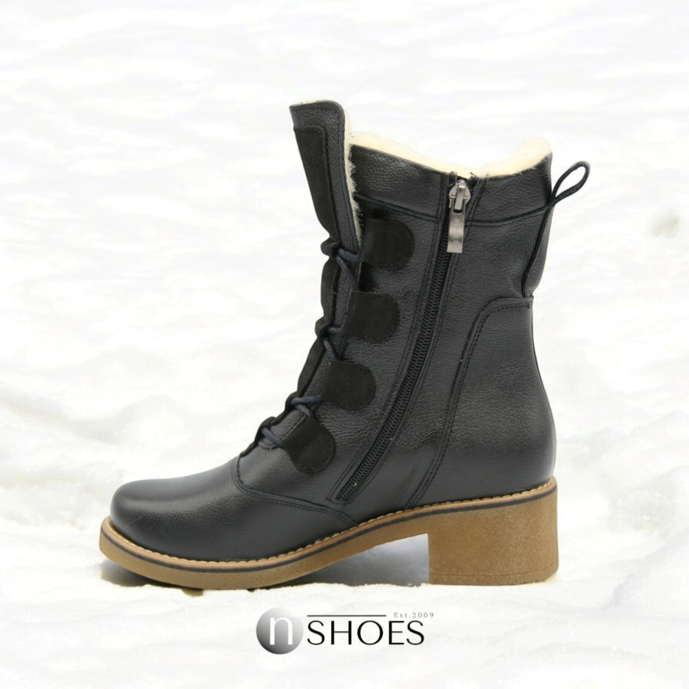 Женские черные зимние ботинки на каблуке Fabiani Best But 317 czarny 5709