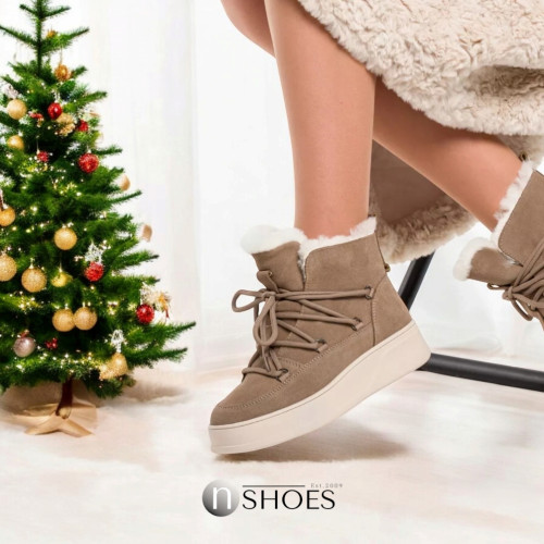 Women's beige winter ugg boots ALLSY Lonza 189736 550-231118-1zm black ay 5712 fashionable from genuine suede