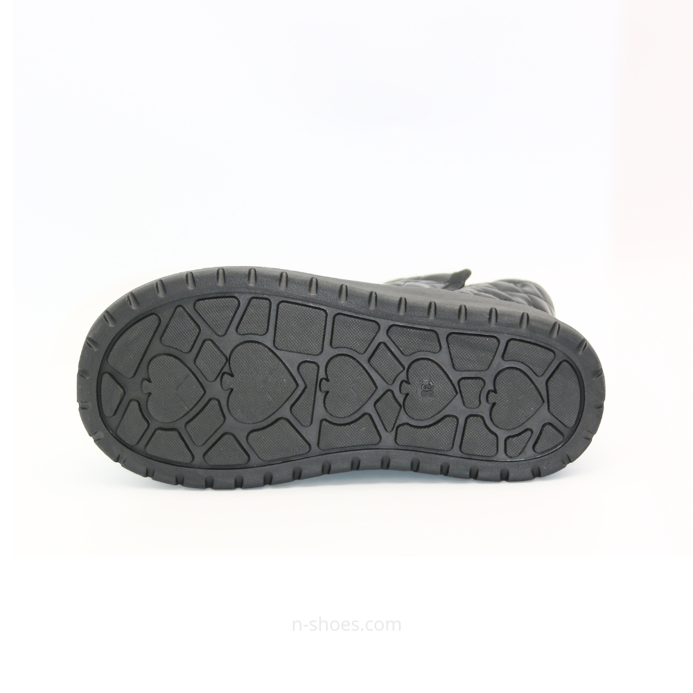 Женские черные кожаные зимние угги ALLSY Lonza модель 5713