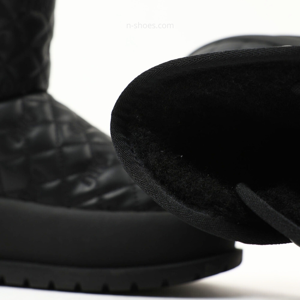 Женские черные кожаные зимние угги ALLSY Lonza модель 5713