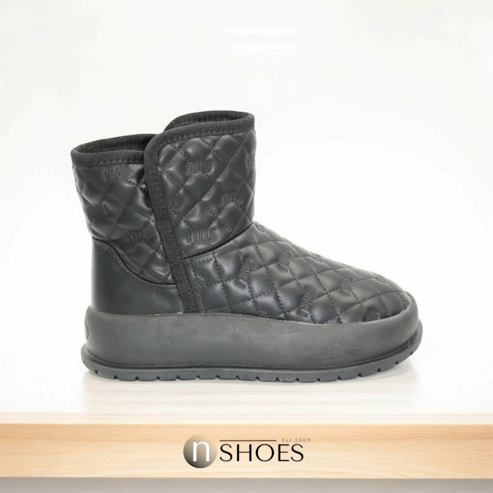 Женские черные кожаные зимние угги ALLSY Lonza модель 5713