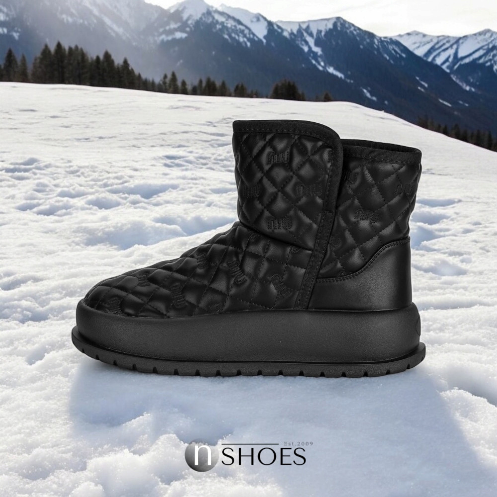 Женские черные кожаные зимние угги ALLSY Lonza модель 5713