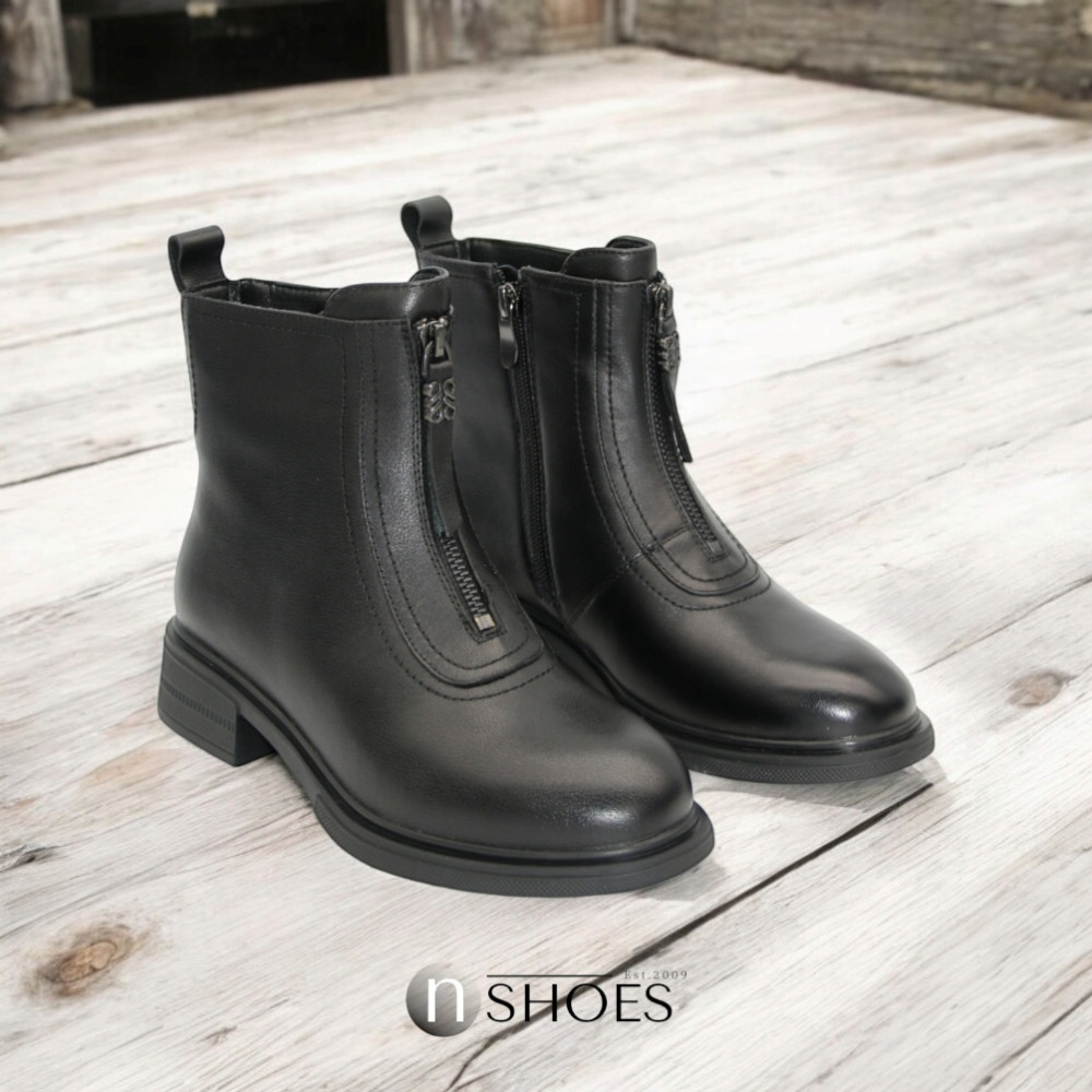 Жіночі чорні шкіряні демісезонні черевики Anna Lucci 190873 dx793-9a black 5714