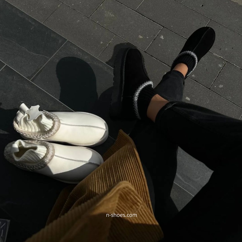 Women’s Black Winter Suede UGG-Style Boots ALLSY Lonza with Embroidery