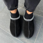 Women’s Black Winter Suede UGG-Style Boots ALLSY Lonza with Embroidery