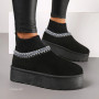 Women’s Black Winter Suede UGG-Style Boots ALLSY Lonza with Embroidery