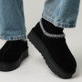 Women’s Black Winter Suede UGG-Style Boots ALLSY Lonza with Embroidery