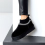 Women’s Black Winter Suede UGG-Style Boots ALLSY Lonza with Embroidery