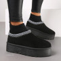 Women’s Black Winter Suede UGG-Style Boots ALLSY Lonza with Embroidery