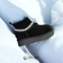 Women’s Black Winter Suede UGG-Style Boots ALLSY Lonza with Embroidery