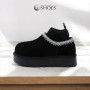Women’s Black Winter Suede UGG-Style Boots ALLSY Lonza with Embroidery