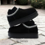 Women’s Black Winter Suede UGG-Style Boots ALLSY Lonza with Embroidery