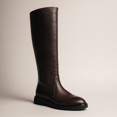 Жіночі коричневі чоботи демісезонні труби BETSY 948027/30-02 dark brown 5721 з натуральної шкіри від британського виробника