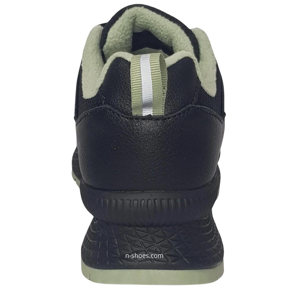 Women’s black leather mid-season sneakers GRUNBERG 148568-26-03E 5722 with fleece lining