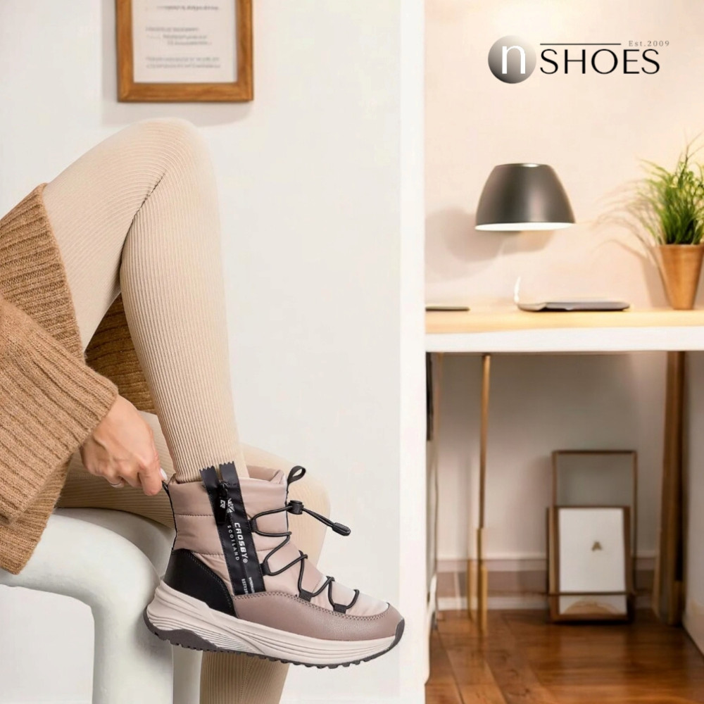 Women's beige dutik boots CROSBY (UK) model 5724