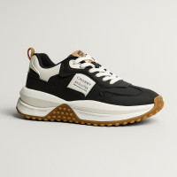 Модні жіночі демісезонні кросівки CROSBY 448178 01-03E 5725 в чорно-білій гамі на байковій підкладці в стилі Lacoste L-Spin Deluxe