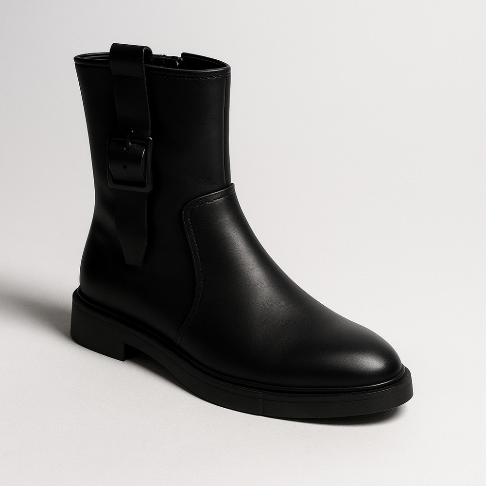 Black Mid-Season Leather Boots BETSY 948027 13-03W 5726 at N-SHOES