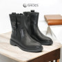 Black Mid-Season Leather Boots BETSY 948027 13-03W 5726 at N-SHOES