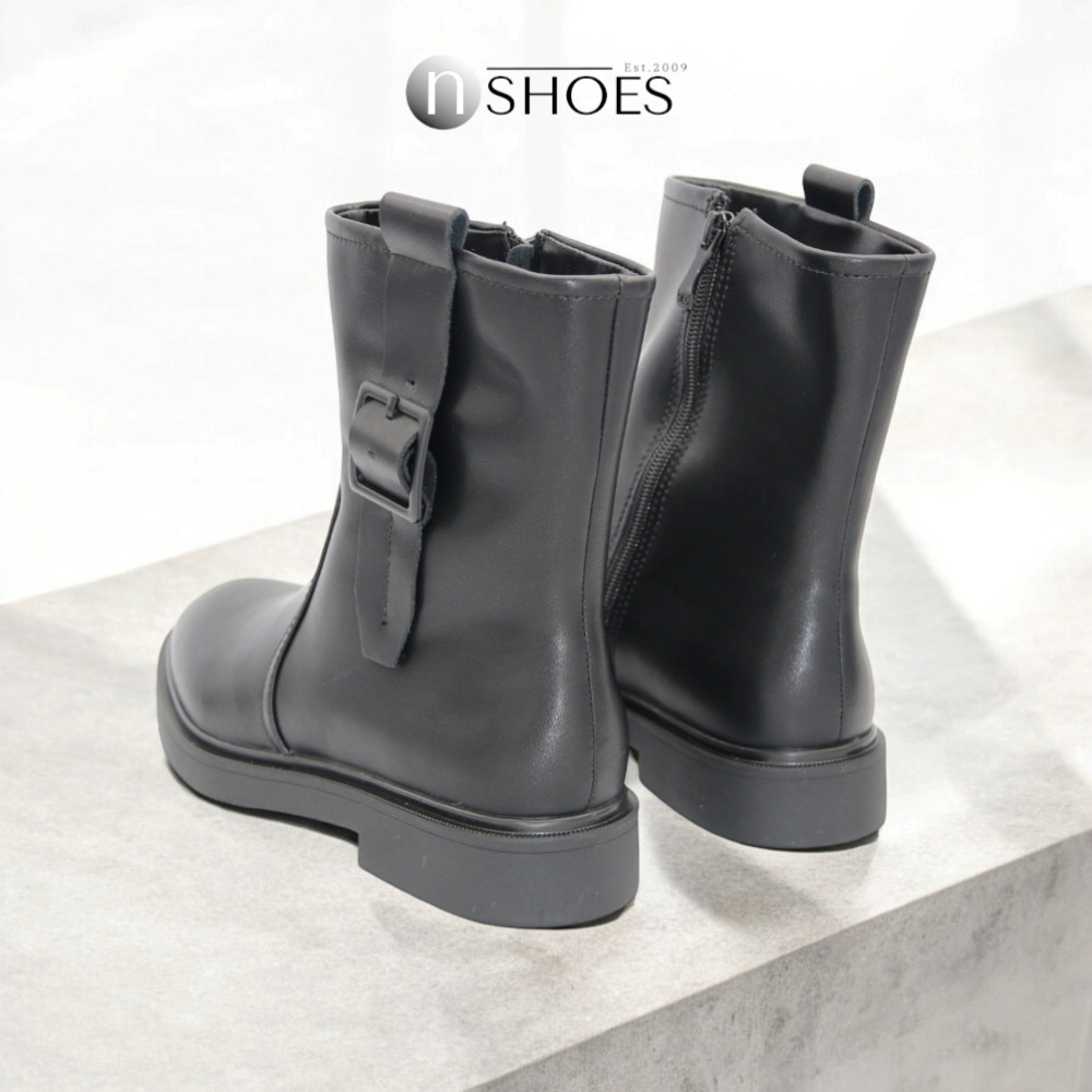 Black Mid-Season Leather Boots BETSY 948027 13-03W 5726 at N-SHOES