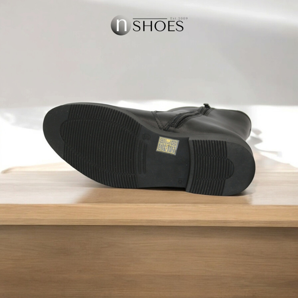 Black Mid-Season Leather Boots BETSY 948027 13-03W 5726 at N-SHOES