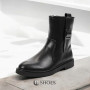 Black Mid-Season Leather Boots BETSY 948027 13-03W 5726 at N-SHOES