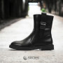 Black Mid-Season Leather Boots BETSY 948027 13-03W 5726 at N-SHOES