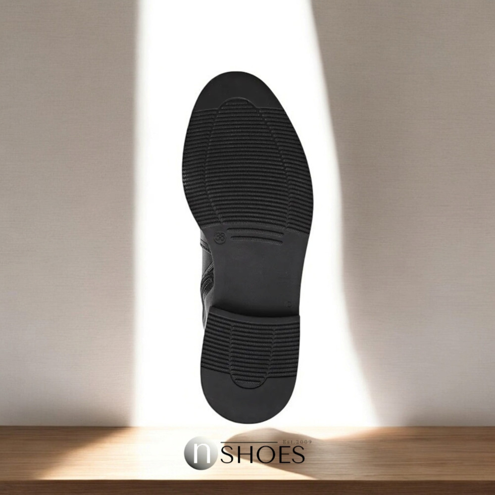 Black Mid-Season Leather Boots BETSY 948027 13-03W 5726 at N-SHOES