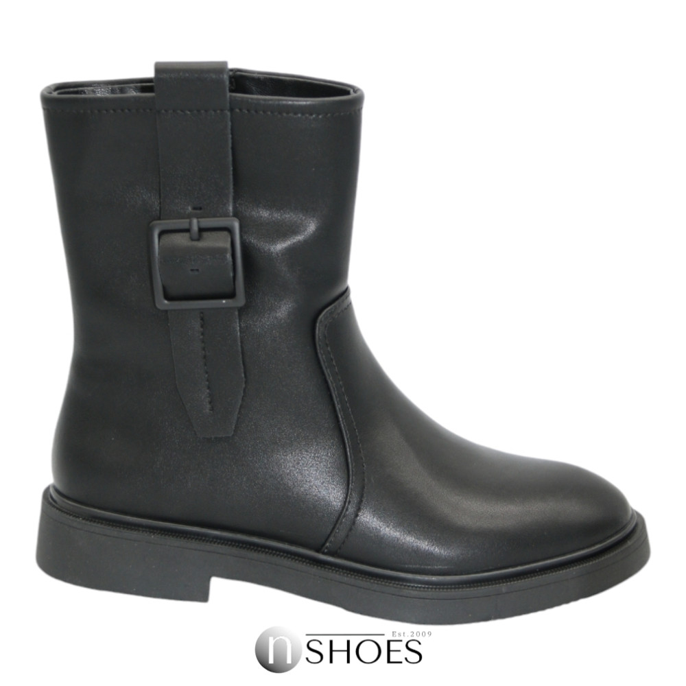 Black Mid-Season Leather Boots BETSY 948027 13-03W 5726 at N-SHOES