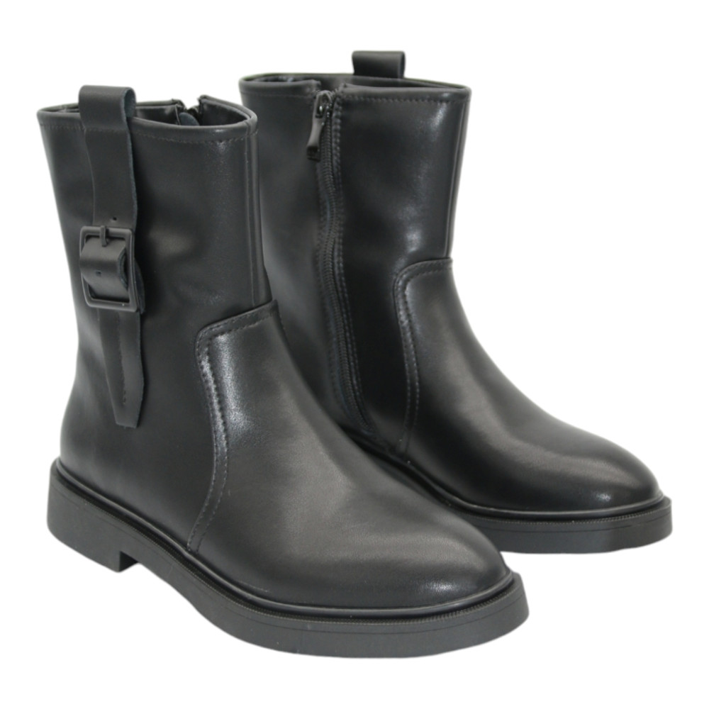 Black Mid-Season Leather Boots BETSY 948027 13-03W 5726 at N-SHOES