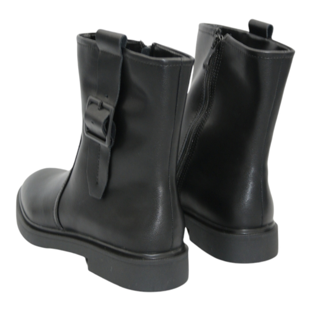 Black Mid-Season Leather Boots BETSY 948027 13-03W 5726 at N-SHOES