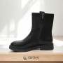 Black Mid-Season Leather Boots BETSY 948027 13-03W 5726 at N-SHOES