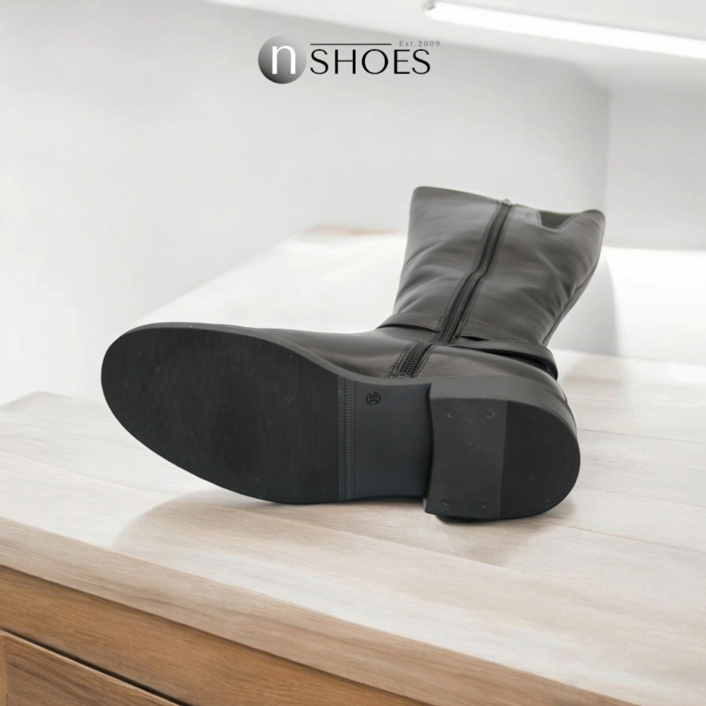 Women's leather boots with insulation Eurowinter Best But (Poland) model 5728